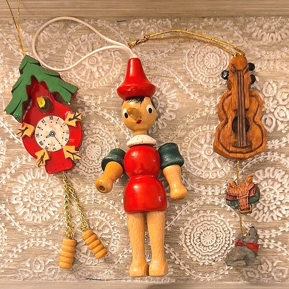 Handcrafted Wooden Ornaments - Set of 3 - Picture 5 of 6